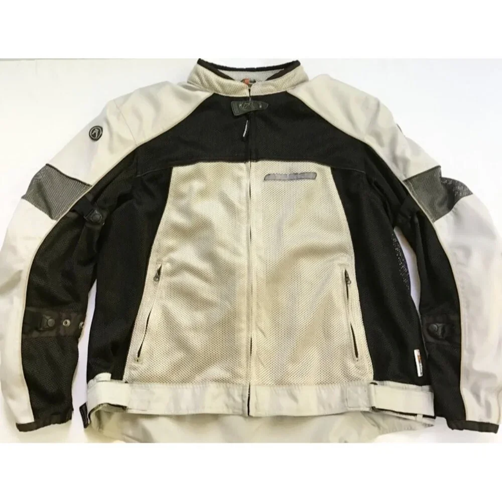 Fieldsheer Motorcycle Riding Jacket Mens 3XL Black Gray Mesh Armored Padded Rain
